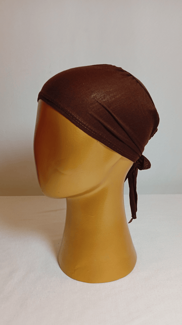 Plain Tie Back Cap  - Choco Brown